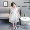 Mädchenkleider Mädchen ärmellose Partykleid für Mädchen Blumensticke Kinder Kinder Kinderkostüme 6 8 10 12 14