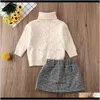 Sets Kleidung Baby, Kinder Mutterschaft Drop Lieferung 2021 Est Kleinkind Baby Mädchen Herbst Winter Kleidung Set Rollkragen Gestrickte Pullover Tops + Plaid