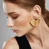 Enfashion Vintage Camber Fan Dangle Boucles d'oreilles Couleur Or Mat Grandes boucles d'oreilles pour femmes Bijoux de mode Brinco E5425 210706