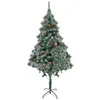 Christmas Decorations Artificial Tree 6 Foot Flocked Snow Trees With Decoration Party Xmas Ornaments Kids Festival Gift 2021 Happy Year
