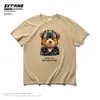 EXTFINE 100％コットンモトベアプリントメンズTシャツHIPHOP漫画ティーストリートウェアバイカーTシャツ男性Tシャツ原宿210629