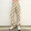 Pantalon à carreaux femmes printemps été décontracté Chic surdimensionné ample pantalon à jambes larges Ins rétro adolescents Harajuku hip-hop tout match 210524