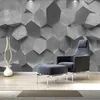 Sfondi Milofi Carta da parati personalizzata 3D Murale Stereo nordico Grigio Geometrico Soggiorno Camera da letto Decorazione murale