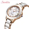 Sunkta Luxury Crystal Watch Kvinnor Present Vattentät Rose Guld Ladies Armbands Klockor Topp Märke Armband Clock Relogio Feminin 210616