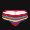 Men's Shorts UXH Padded Men Swimsuit Color Stripes Swimming Briefs Mens Breathable Bathing Sunbath Swimwear Man Push-Up Pad Swim Suit Beach