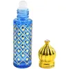 Fashion Portable 8ml Glass Perfume Bottle Empty Refillable Rolling Ball Essential Oil Bottles Gold and Silver Color