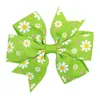 Baby Girls Bowknot Hairpins Daisy Sunflower Grosgrain Ribbon Bows with aligator klipsy dziecięce Hair