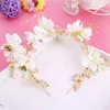 FORSEVEN Crystal Red Pink White Flower Crown Tiara Bridal Bride Wedding Jewelry Accessories Hair Decorate Hairband Headband