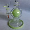 Unika bongs 8 tums hookahs showerhead perk glas bong boll vattenrör 14mm kvinnlig gemensam grön lila dab rigstrar tjock olja rigg liten XL-1971