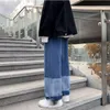 Men Jeans Denim Patchwork Gradient Color Straight Wide Leg Loose Plus Size 3XL Fashion Casual Students Streetwear All-match New X0621