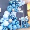 Dekorasyon mavi balon çelenk doğum günü dekor folyo düğün doğum günü bebek duş çocuklar baloon