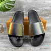 Colorido para mujer para hombre Zapatilla Láser Sandalias de verano Toboganes de playa Gradiente dnmvhjfg Señoras Sandali Baño Da Donna Zapatos Clásico Estampado marrón