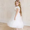 New White Kids Birthday Princess Party Dress For Girls Infant Flower Children Bridesmaid Christmas Ball Dresses Clothes Vestidos Q0716