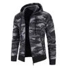 Men's Trench Coats Autumn And Winter Men Jacket Coat Long Sleeved Plus Velvet Camouflage Hooded Sweater Cardigan Jaqueta Masculina