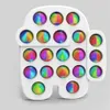 Rainbow Push PoPers Bubble Fidget Toy Versión actualizada Colorido ABS Sensorial Ansiedad Alivio Cosas para niños Niños Descompresión Juguetes Antiestrés Regalo y caja