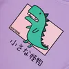 Dinosaure imprimé femmes T-shirts hauts à manches courtes lâche bonbons femmes t-shirts été printemps décontracté mode dames t-shirts 210518