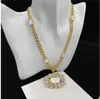 2022 novas mulheres na moda strass pingente colares diamante letra dupla longa cadeia de camisola com caixa de presente jóias