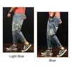 Fashion Patchwork Ripped Men's Jeans Boys Loose Casual Holes Ankle-Length Harem Pants Trousers Large Size 28-42 210716