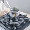 Durable Coffee Pot Stainless Steel Milk Soup Gas Stove Heatable Cooking Tools Kitchen Accessory Barista 210423