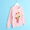 Höst Baby Girls Sweater Kids Knitwear Popcorn S för stickade pullover kläder 210429