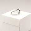 Caja de ANILLO de diamante de gota de lágrima de plata esterlina 925 real Fit Pandora Anillos de boda Joyería de compromiso para mujeres