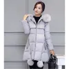 Winter Parka Mantel Frauen rot schwarz rosa koreanische Langarm mit Kapuze plus Größe Mode Freizeit dicke Wärme Kleidung LR558 210531