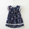 Vestido de meninas de verão bebê fofo voador de manga algodão floral festa princesa crianças meninas roupas 210625