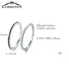 Cienki 925 Srebrna Biżuteria Błyszczy Cyrkon Kobiety Pierścionki Czarne White Sparowane Sterling Silver Ring Solid Bands Fine Minimalism Monaco X0715
