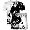 2021 Sommar män och kvinnor 3D Tryckt Beachwear Fashion Boutique Kortärmad T-shirt Gothic Elements Printed Bermuda Shorts X0610