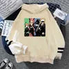 Ultime Anime Jujutsu Kaisen Felpa con cappuccio da donna Autunno Inverno Cartone animato Stampa divertente Streetwear Felpe con cappuccio cachi oversize Y0816