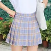 Summer Women Skirt Preppy Style Plaid Pleated s for Girls Cute Japanese School Ladies Kawaii Mini 210621