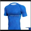 T-Shirts T-Shirts S Herrenbekleidung Bekleidung Drop Delivery 2021 Mann Workout Leggings Fitness Sport Gym Laufen Yoga Athletic Shirt Top Bodybuildi