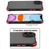 Custodie rigide in pelle trasparente opaca antiurto colore bordo per iPhone 12 11 Pro Max SE XR XS 6G 7 8 Plus