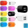 colorful fast 2.1A Dual usb chargers US Ac home wall charger plug adapter for iphone 11 12 13 14 15 Samsung Htc F1