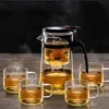 Tea Pots Heat Resistant Glass Pot Infuser Chinese Kung Fu Set Kettle Coffee Maker Convenient Office Sets 210813