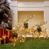 30 40 50 cmクリスマスの装飾装飾品ゴールドディアエルクLEDライトツリーシーンルームハウスナビダッド年211018