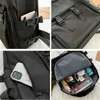 Large Capacity Backpacks Preppy Students Backpack Button Travel Bag Solid Simple Harajuku Chic Fashion Unisex High Street