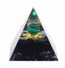 Orgone Pyramid 참신 품목 보호 명상 8cm 수제 흑요석 리이키를 가진 긍정적 인 에너지 결정 구체