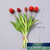Jarning 5 Têtes Tulipe Fleur artificielle Véritable Touch Véritable Bouquet artificiel Faux fleur pour la décoration de mariage Flores Home Jardin Décor Factory Price Design Expert