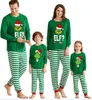 2021 Christmas Family Matching Outfits Xmas 2 Pcs Papai Mãe Crianças Grinch Sleepwear Nightwear Homewear PJS Outfits H1014