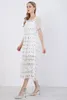 夏の滑走路のセルフポートレートドレス女性白い刺繍レースロングパーティー女性エレガントなフリルES 210520