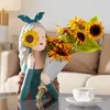 Cute Resin Modern Girl Statue Home Furnishing Crafts Decoration Cafe Room Table Figurines Wedding Gift Storage Plate Accessories 210811