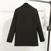 Edressu Women Loose Blazer Jacket Black Casual Garnitur Kurtka Wiosenna Podwójna Kurtka biurowa Business Outwear ZX-3 210927