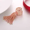 Luxury Royal Tassel Crown Rings For Women With Top Quality Cubic Zircon Adjustable Ring bague femme AR014 211217