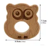 Baby Wooden Teether Nature Nursing Baby Wood Teething Toy Wood Owl Dog Hedgehog Shape Soothers Chewing Pendant T2I51904