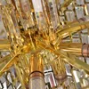 Wisiorek Lampy Nowoczesny Kryształ ze stali nierdzewnej Kryształowy Pokój Luksusowy Płytka Złota LED E14 Żyrandol Lustr Light Wiszące Kryty Drop Lampa