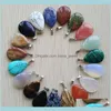 Pendenti delle collane Bulk Ciondolo in pietra naturale Prisma esagonale Quarzo Point Healing Crystals Chakra Cross Heart Charm Squisita collana