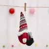 Christmas Decorations Faceless Dwarf Doll Knitted Hat Hanging Plush Gnome Creative Xmas Tree Mini Dolls Festival Ornaments @45