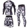 2021 Costume de sport pour hommes Compression Running Set Séchage rapide Vêtements de sport Survêtement Collants Ensembles Sweat Gym Costumes d'entraînement pour hommes Y1221