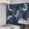 Wallpapers 3D Wallpaper Muur Gouden Lijn Stereo Geometrische Veer Muurschildering Interieur Home Decor Painting Classic Modern